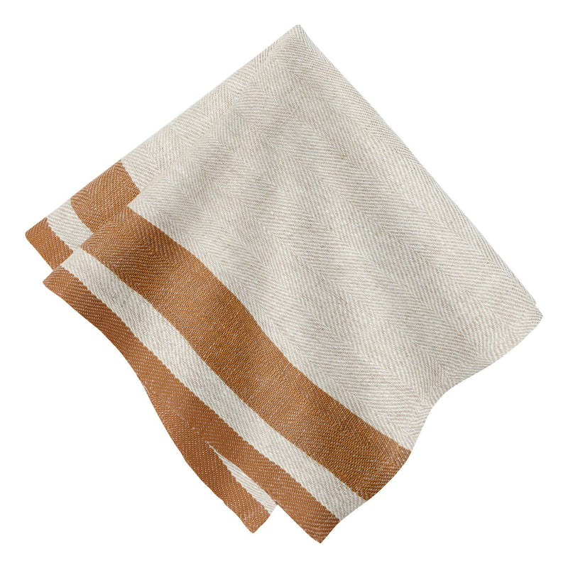 Couleur Nature - Gordes Natural & Tobacco Napkins 20x20 - Set of 4