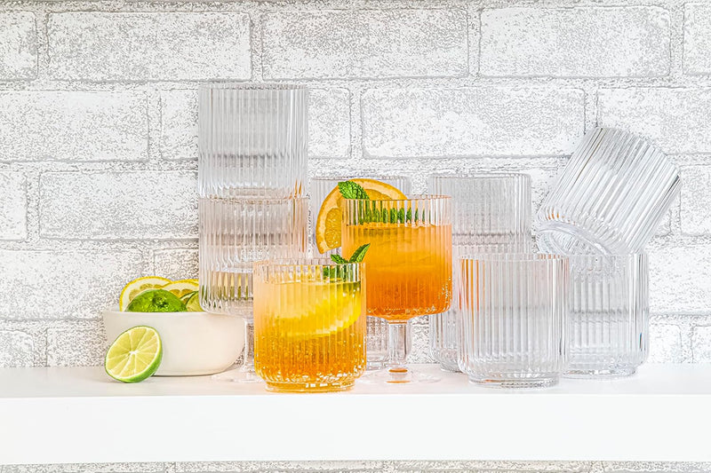 TarHong | Mesa Tall Tumbler - Sage Green, an acrylic glass designed to mimic real glass, ideal for outdoor entertaining, scratch-resistant, shatterproof, and dishwasher safe.