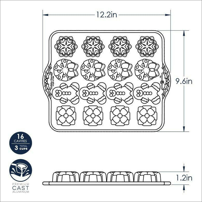 Nordic Ware | Holiday Teacakes Cakelet Pan.