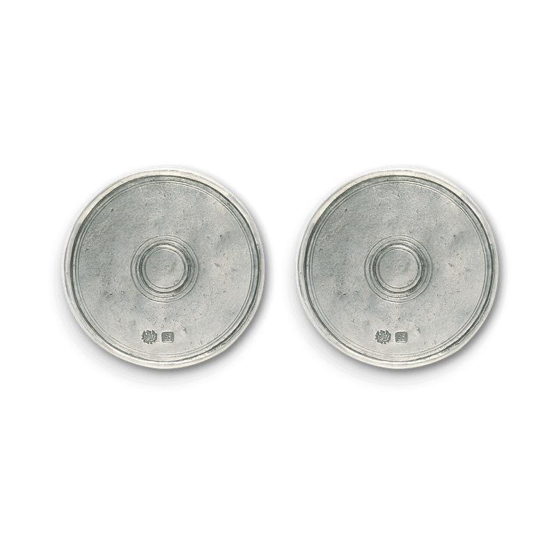 Match | Round Pewter Coaster Pair