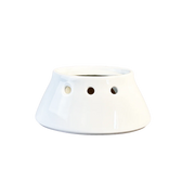 Pillivuyt Sauceboat Warmer, a ceramic stand with ventilation holes, ideal for keeping sauces warm using a tealight, crafted for durability and elegance.