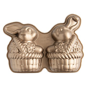 Nordic Ware | Bunny In Basket 3D Cake Pan, a detailed cast aluminum mold for creating a 3D bunny cake, perfect for Easter celebrations.