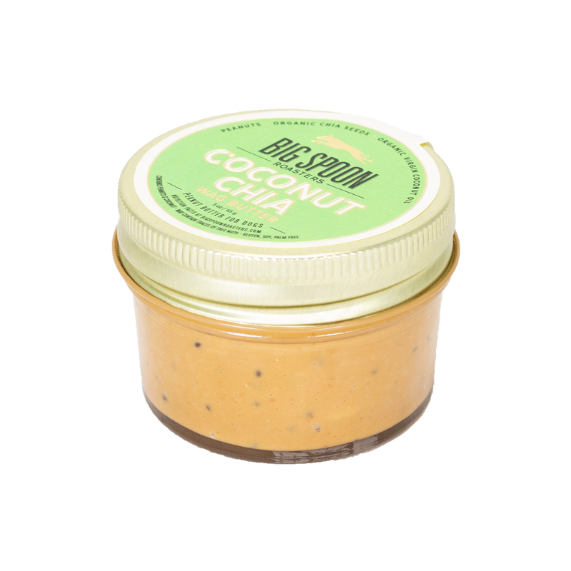 Coconut Chia Wag Butter: 13oz Jar.