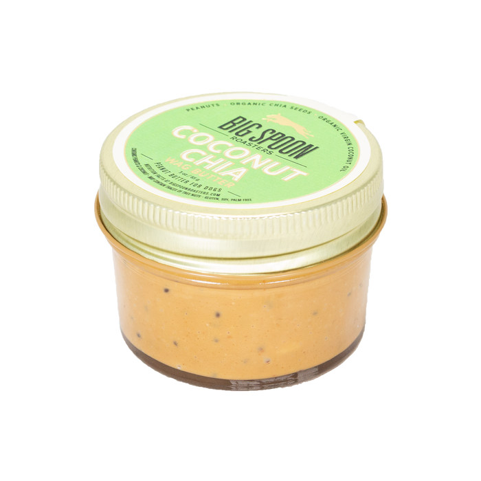 Coconut Chia Wag Butter: 13oz Jar.