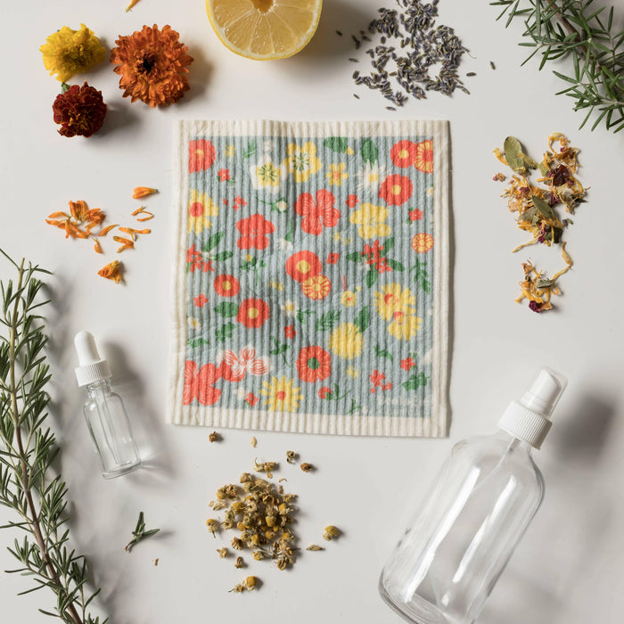 Ecologie | Flowers Of The Month Swedish Dishcloth.