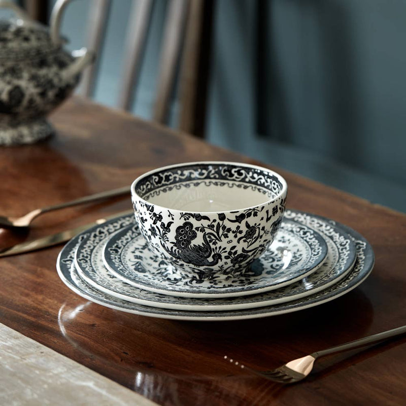 Burleigh | Black Regal Peacock Medium Plate