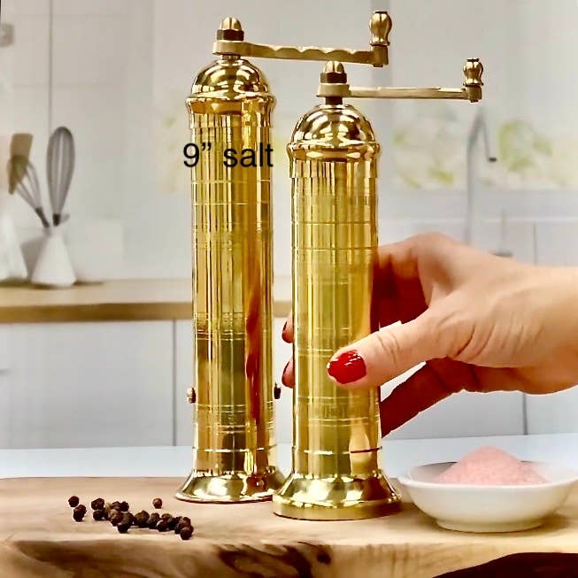 Rune-Jakobsen Design | The original 'Brass Mill' - 9" salt grinder