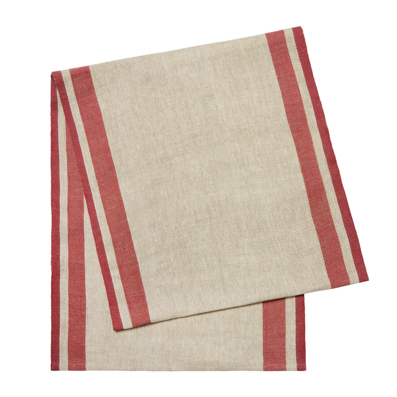 Couleur Nature - Gordes Natural & Red Runner: 20x90