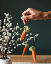 Farmhouse Pottery | Felted Carrot Ornament - Set of 6.