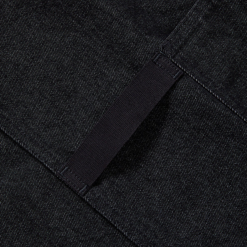 Hedley & Bennett Essential Apron, Abalone Black Denim — apron detail