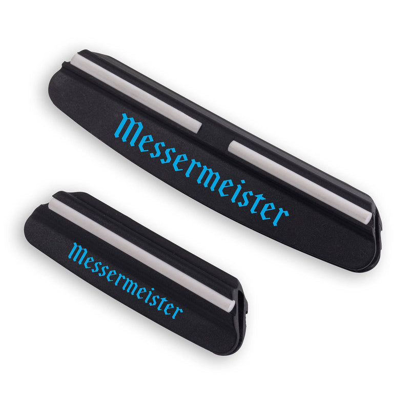 Messermeister | Sharpening Angle Guide Set, featuring two handheld ceramic honing blocks for precise knife sharpening. Ideal for maintaining razor-sharp edges with ease and consistency.
