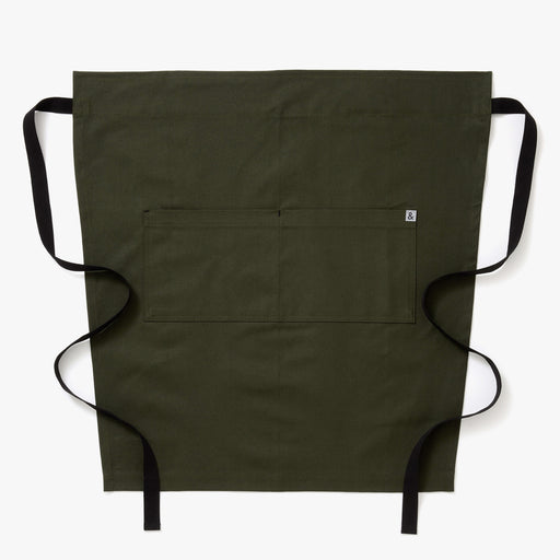 Hedley & Bennett Bistro Half Apron, Olive Green — front view