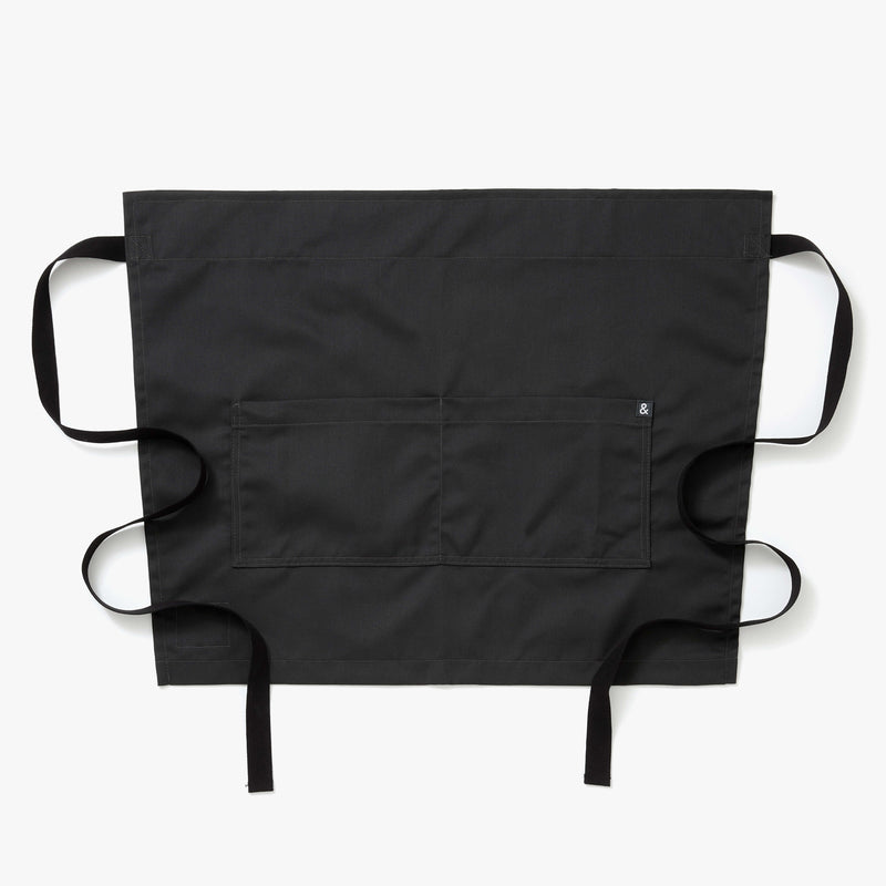 Hedley & Bennett Cafe Bistro Half Apron, Charcoal Grey — front view