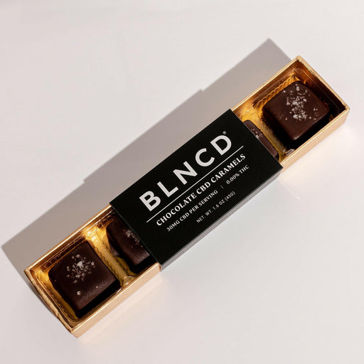 BLNCD | Chocolate CBD Covered Caramels.