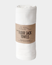 Breadtopia Organic Flour Sack Towels: Four premium, 30 x 30 hemmed towels made from 100% organically grown cotton, wrapped in brown paper. Ideal for versatile kitchen use.