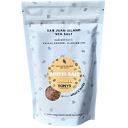 San Juan Island Sea Salt | Coffee Salt package featuring a detailed label, highlighting its unique specialty food offering.