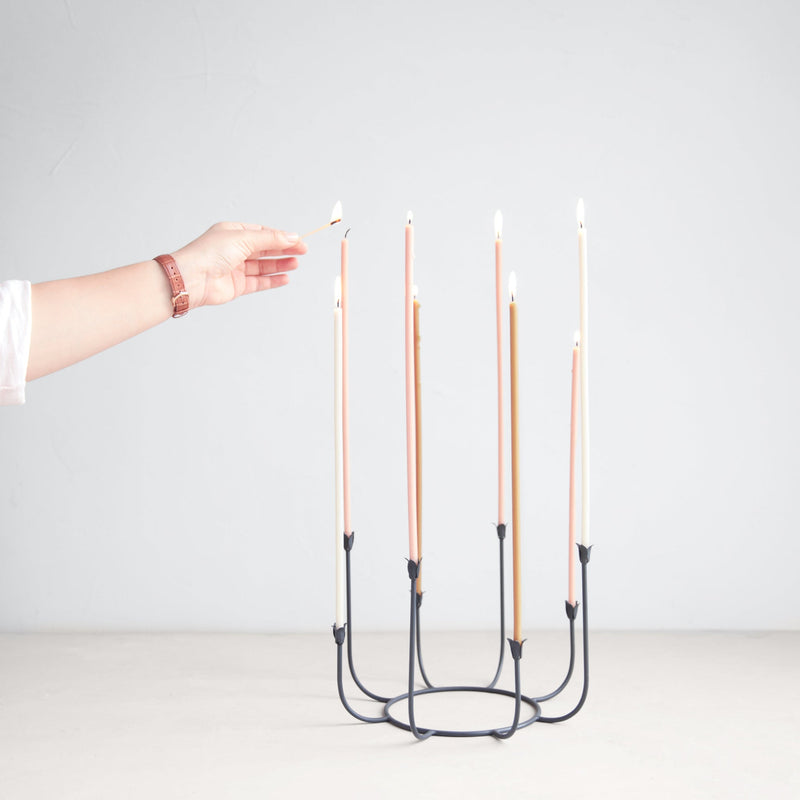 The Floral Society | Beacon Long Stem Candelabra, Black