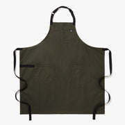 Hedley & Bennett Big Apron, Olive Green, Black Straps — front view