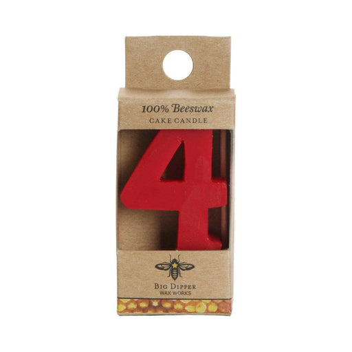 Big Dipper Wax Works | Birthday Number Cake Candles - Star, featuring a red number candle in a box with packaging, perfect for toxin-free celebrations.