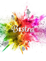 Stylized cover featuring Peugeot | Bistro Pepper Mill, Candy Pink, amidst vibrant colored powders and spice grinders, embodying a modern, festive culinary theme.