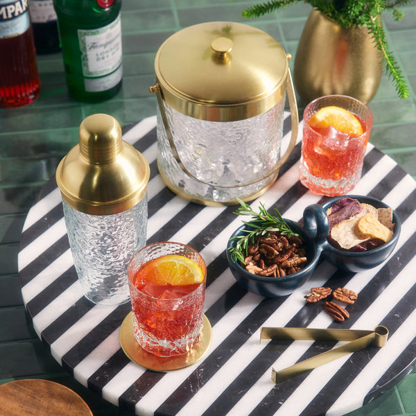 Chilewich | Bold Stripe Shag Mats - Black/White - 18" x 28"