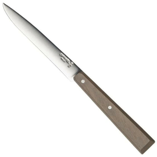 Opinel | Bon Appetit Steak Knives - Pepper, featuring a straight-edged stainless steel blade and two-rivet wooden handle, ideal for precise meat and vegetable slicing.