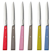Opinel | Bon Appétit Steak Knives, Sky Blue, feature colorful wooden handles and sharp stainless-steel blades, ideal for enhancing any dining experience.