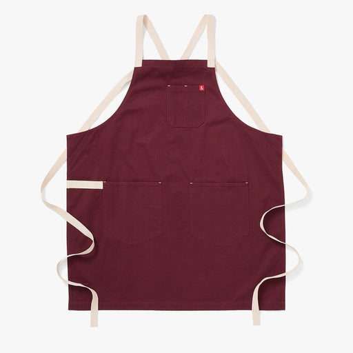 Hedley & Bennett All Day Crossback Apron, House Red — front view