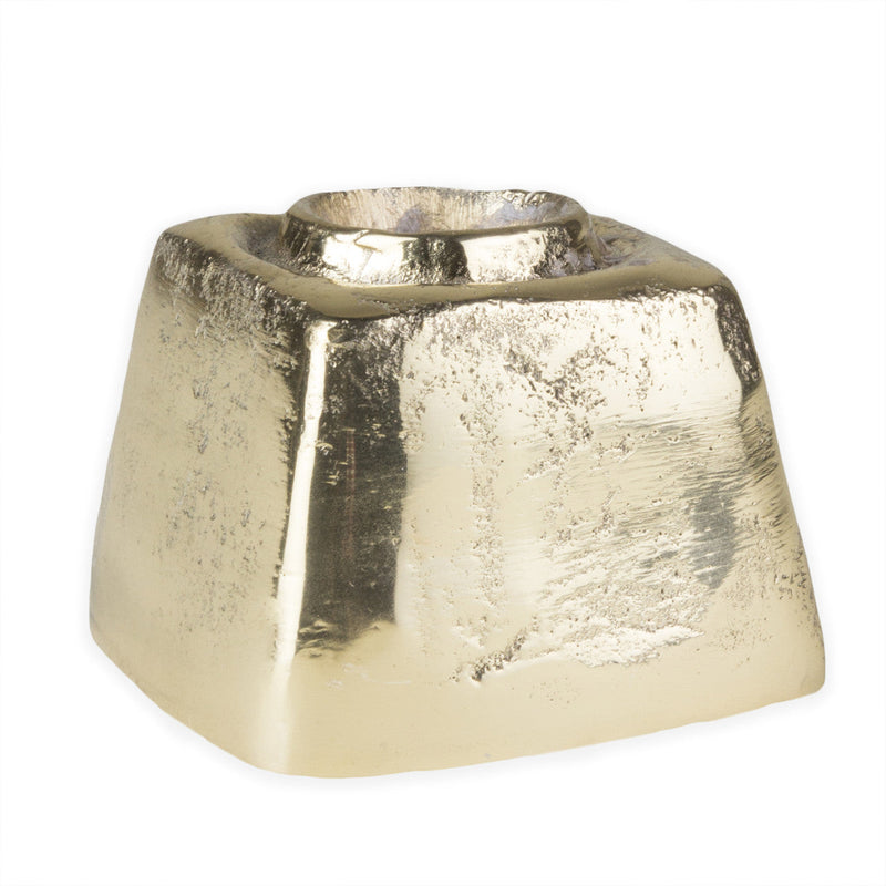 Sir/Madam Rough, Cast Taper Block — candle holder, top view
