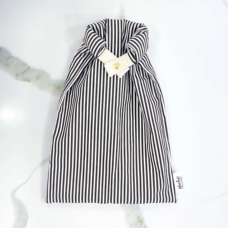 Marley's Monsters Bread Bags - Classic Stripe: Reusable, eco-friendly bag with dry bag style closure and washable PUL lining for storing fresh bread. Made in the USA.