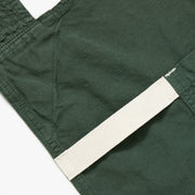 Hedley & Bennett Smock Apron, Broccolini Green — fabric detail