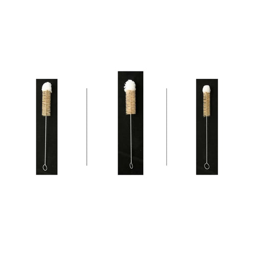 Haug Bersten | Soft Cotton Tipped Brush Set (Small, Medium, Large) for cleaning delicate glassware and tight spaces, featuring galvanized wire handles and natural fiber bristles.