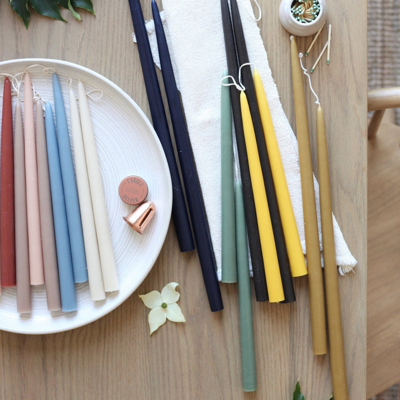 The Floral Society | Dipped Taper Candles, 18 Inches Greige