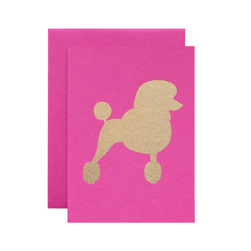 Catherine Greenup Cards | Dogs - Poodle Lemonade on Pink features a charming poodle silhouette design, perfect for heartfelt notes or special occasion greetings.