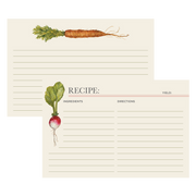 Hester & Cook | Farmer's Market Recipe Card featuring illustrations of a carrot and radish, ideal for organizing favorite recipes.