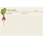 Hester & Cook Farmer's Market Recipe Card featuring a radish illustration, ideal for organizing and recording favorite recipes from Athens Cooks' curated kitchen collection.