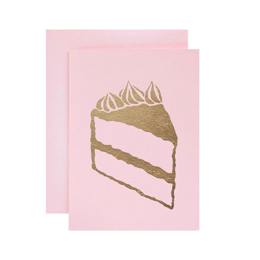 Catherine Greenup Cards - Cake Slice on Razzleberry: A charming card featuring a hand-drawn cake slice, perfect for heartfelt messages and special occasions.