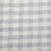Caravan Home's 20 x 30 Gingham Blue & Cognac Towels showcase a close-up of lightweight linen fabric with a two-tone gingham pattern, perfect for stylish kitchen settings.