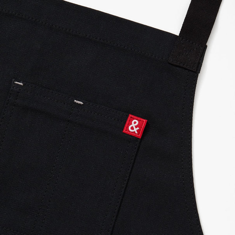 Hedley & Bennett All Day Crossback Apron, Caviar Black — construction detail