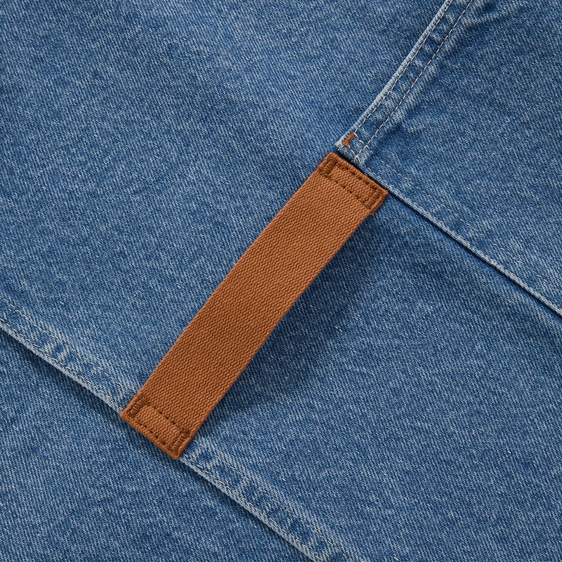 Hedley & Bennett Essential Apron, Cedar Blue Denim — apron detail