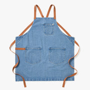 Hedley & Bennett All Day Crossback Apron, Cedar Blue Denim — front view