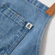 Hedley & Bennett All Day Crossback Apron, Cedar Blue Denim — construction detail
