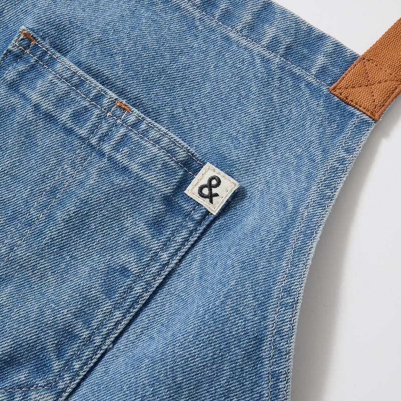 Hedley & Bennett All Day Crossback Apron, Cedar Blue Denim — construction detail