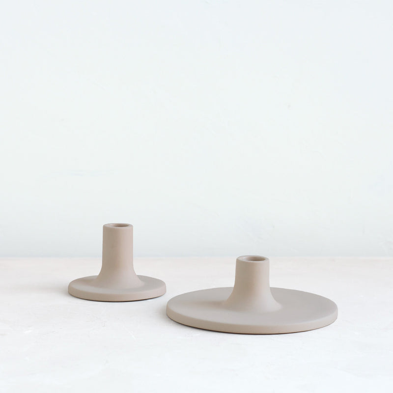 The Floral Society | Candle Holders, Wide, Smoke