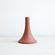 The Floral Society | Candle Holders, Grand, Matte White Tall: A sculptural, matte ceramic vessel with a wide base, tapering neck, designed for standard taper candles, ideal for elegant displays.