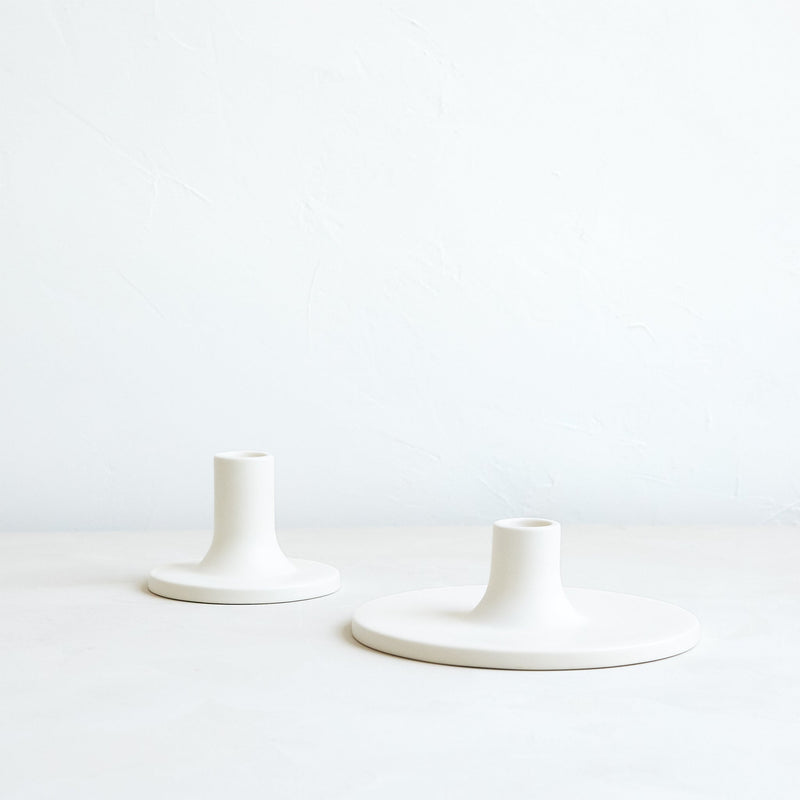 The Floral Society | Candle Holders, Wide, Smoke