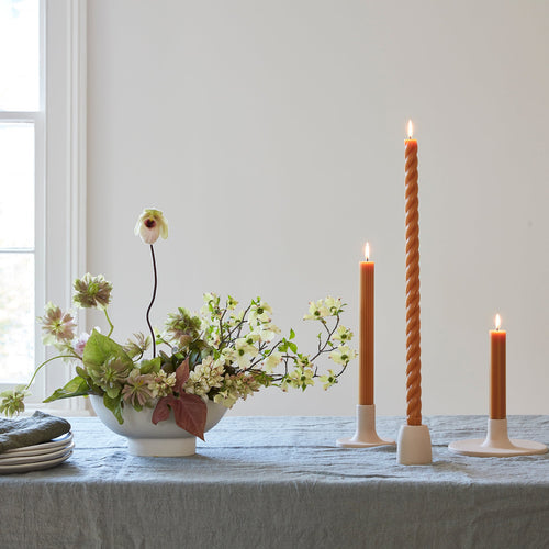 The Floral Society | Candle Holders, Wide, Smoke