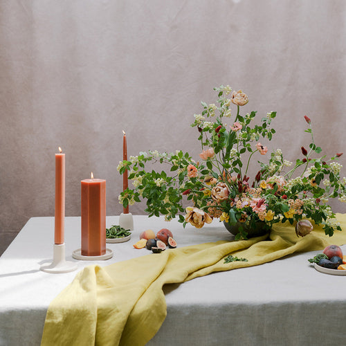 The Floral Society | Candle Holders, Wide, Smoke