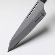 Messermeister | Chef April Bloomfield Chef's Knife, 6.5 inches, showcasing a high-end blade with logo, ideal for precise culinary tasks in professional and home kitchens.