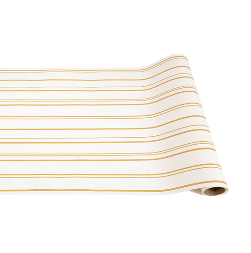 Hester & Cook | Classic Stripe Runners - Antique Gold, elegantly adding style to tables; perfect for dining decor or gift wrapping.